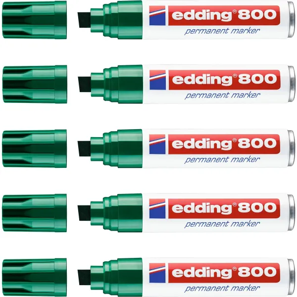Permanenttimarkkeri Edding 800 Vihreä (5 osaa)