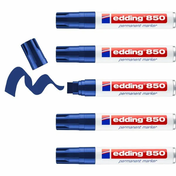 Permanenttimarkkeri Edding 850 Sininen (5 osaa)