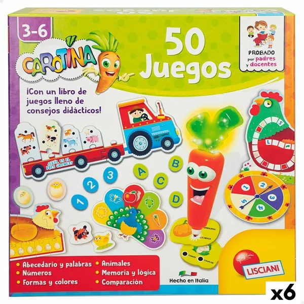 Educational Game Lisciani Giochi Carotina Baby 50 Juegos 4,5 x 14,5 x 3,5 cm Electric (6 Units)