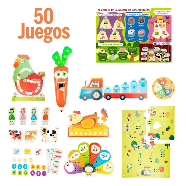 Izglītojošā Spēle Lisciani Giochi Carotina Baby 50 Juegos 4,5 x 14,5 x 3,5 cm Elektriskās (6 gb.)