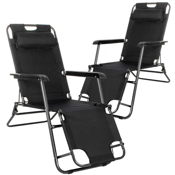 Adjustable garden chair Springos GC0060 black