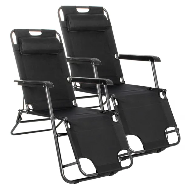 Adjustable garden chair Springos GC0060 black