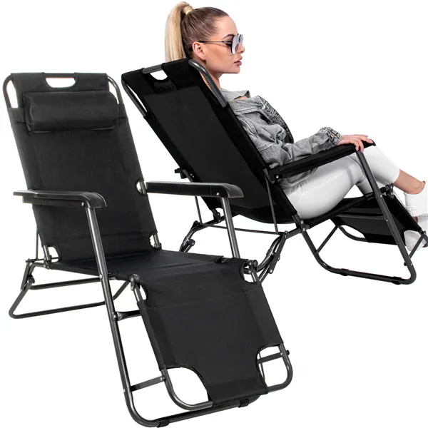 Adjustable garden chair Springos GC0060 black