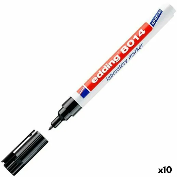 Permanenttimarkkeri Edding 8014 Musta (10 osaa)