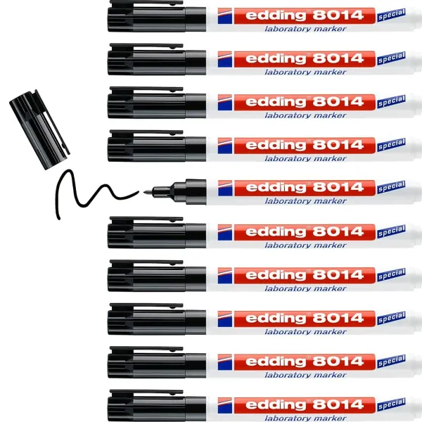Permanenttimarkkeri Edding 8014 Musta (10 osaa)