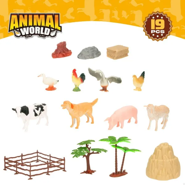 фигурок животных Colorbaby 19 Предметы Ферма Пластик 13 x 8 x 3 cm (6 штук)