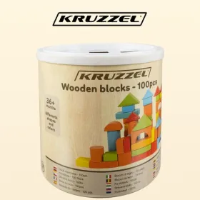 Medinės kaladėlės - 100 vnt. Kruzzel 22666