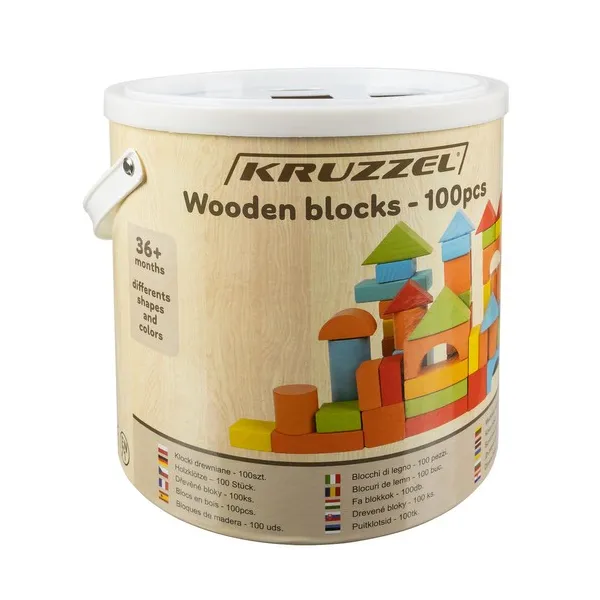 Puidust klotsid - 100 tk Kruzzel 22666