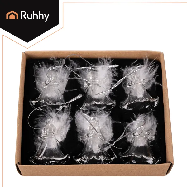 Transparent baubles - angels 6 pcs. Ruhhy 22497
