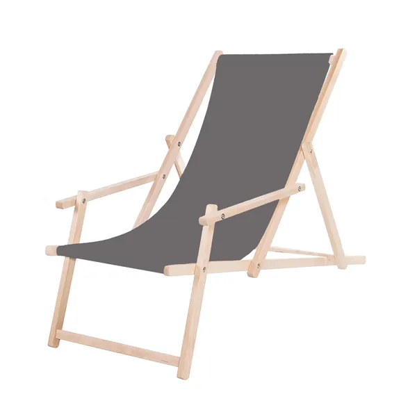 Sun lounger with armrests Springos DC003 OXFORD02 graphite