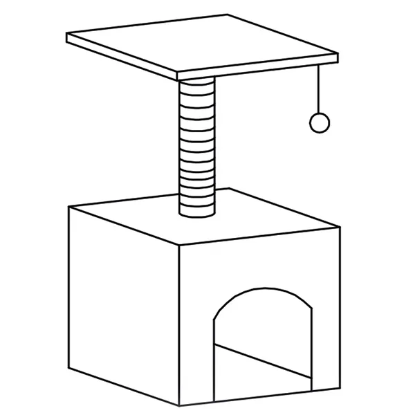 Cat tree with house Springos PA1032 62 cm