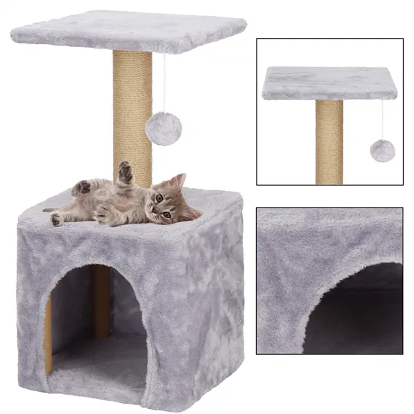 Cat tree with house Springos PA1032 62 cm