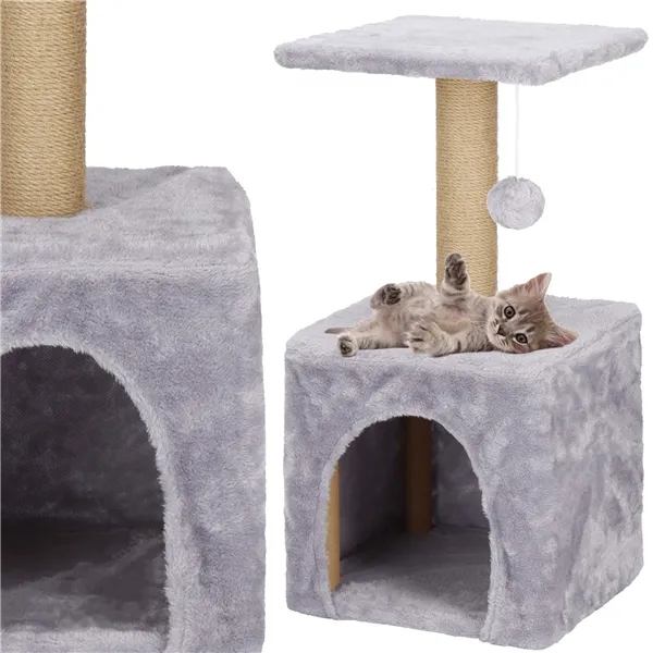 Cat tree with house Springos PA1032 62 cm