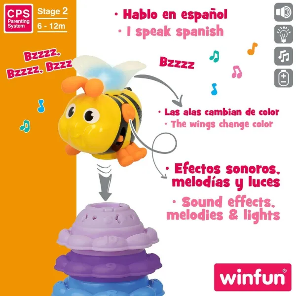 Interactive Toy for Babies Winfun 46686 13 x 35,5 x 13 cm Bee