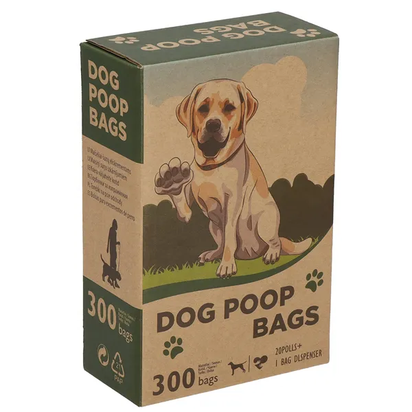 Dog excrement bags Springos PA1070 300 pcs container with clip, 20 rolls