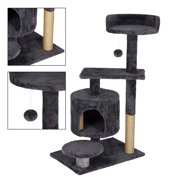 Cat tree with house Springos PA1036 87 cm