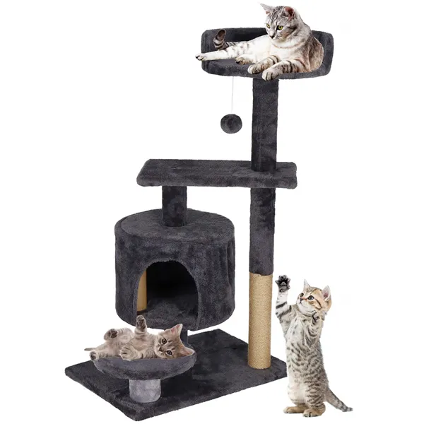 Cat tree with house Springos PA1036 87 cm