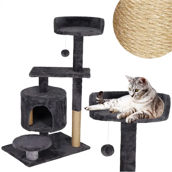 Cat tree with house Springos PA1036 87 cm