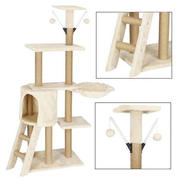 Cat tree with house Springos PA1041 136 cm