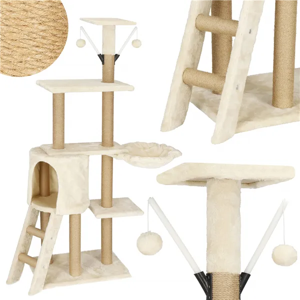 Cat tree with house Springos PA1041 136 cm