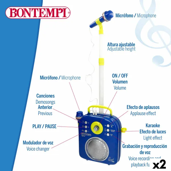 Kaiutin karaokemikrofonilla Bontempi 2 osaa
