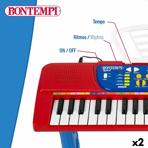 Клавиатура на 37 клавиш Bontempi 43 x 56 x 23 cm (2 штук)
