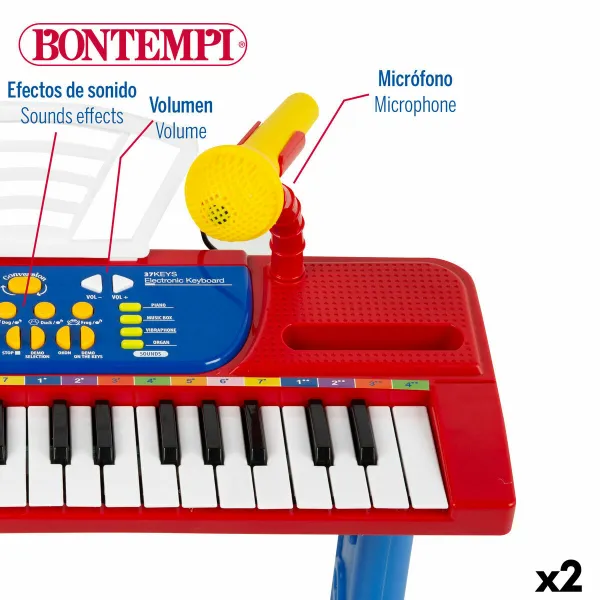 Клавиатура на 37 клавиш Bontempi 43 x 56 x 23 cm (2 штук)
