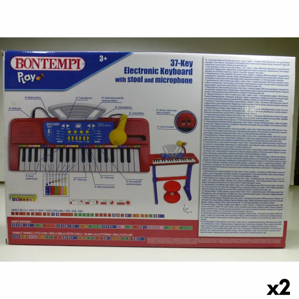 Клавиатура на 37 клавиш Bontempi 43 x 56 x 23 cm (2 штук)