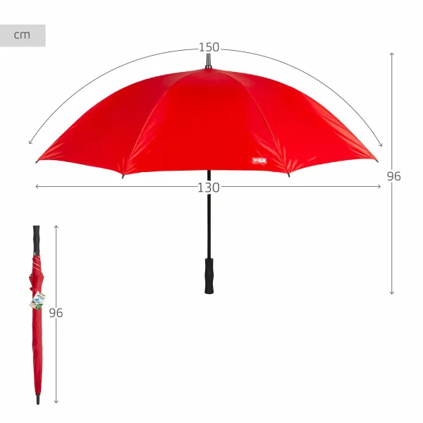 Зонт Aktive Красный Ø 150 cm 150 x 96 x 150 cm (6 штук)