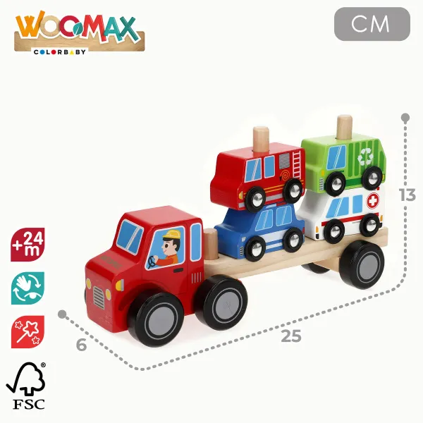 Truck Carrier and Cars 25 x 13 x 6 cm (6 Units)