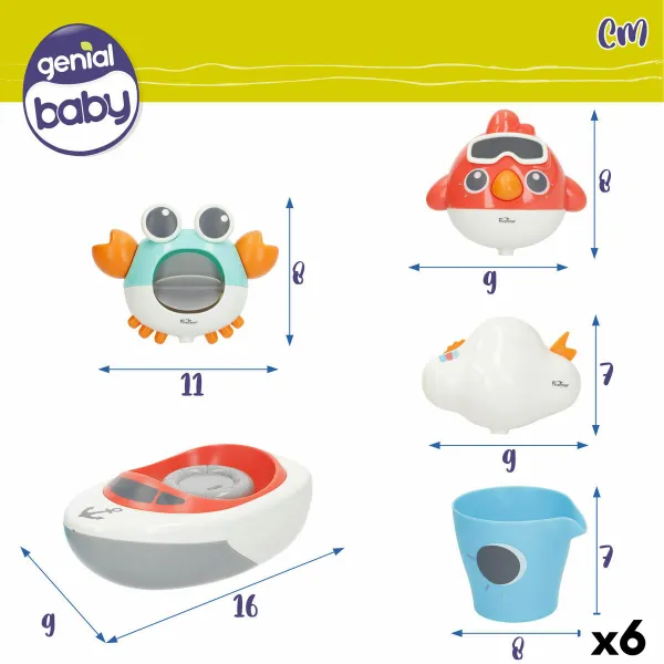 Kylpylelut Colorbaby 16 x 6,5 x 9 cm 6 osaa