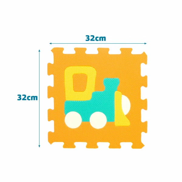 Kilimas Puzlė Colorbaby Spalvotas Plastmasinis EVA 90 x 90 cm Transporto priemonių 9 Dalys (4 vnt.)