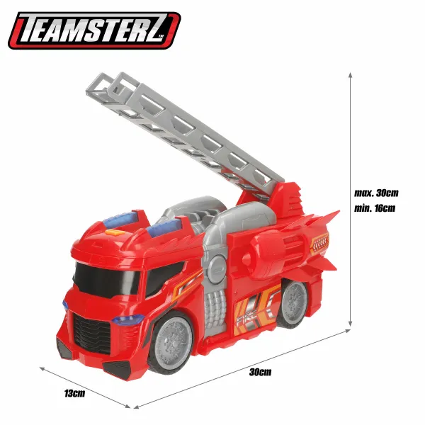 Ugunsdzēsēju Mašīna Teamsterz Sarkans Pelēks 30 x 16 x 13 cm (4 gb.)