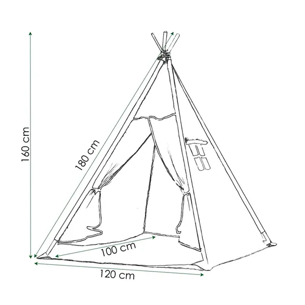 Tipi tent Springos TIP03 gray