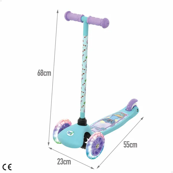 Paspirtukas Stitch Guma Metalinis Plastmasinis