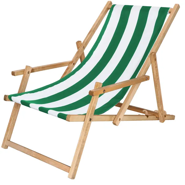 Chair with armrests Springos DC006 DSWLG white with green stripes