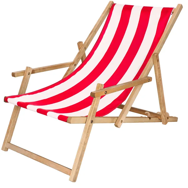 Chair with armrests Springos DC006 DSWLR white with red stripes