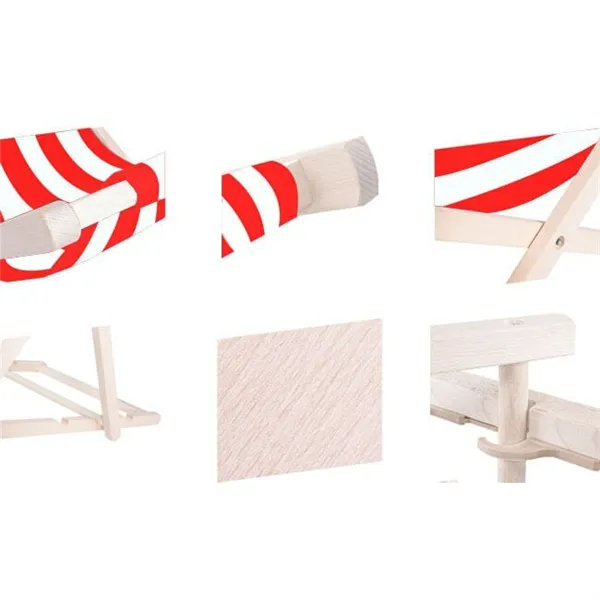 Wooden chair Springos DC0010 DSWLR with red stripes