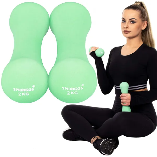 Neoprene dumbbells Springos FA1040 2x2kg