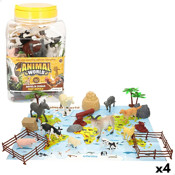 Set of Farm Animals Colorbaby Plastic 14 x 10 x 5 cm (4 Units)