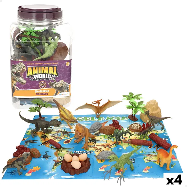 Setti dinosaurusta Colorbaby 18 x 10 x 6 cm 30 Kappaletta 4 osaa