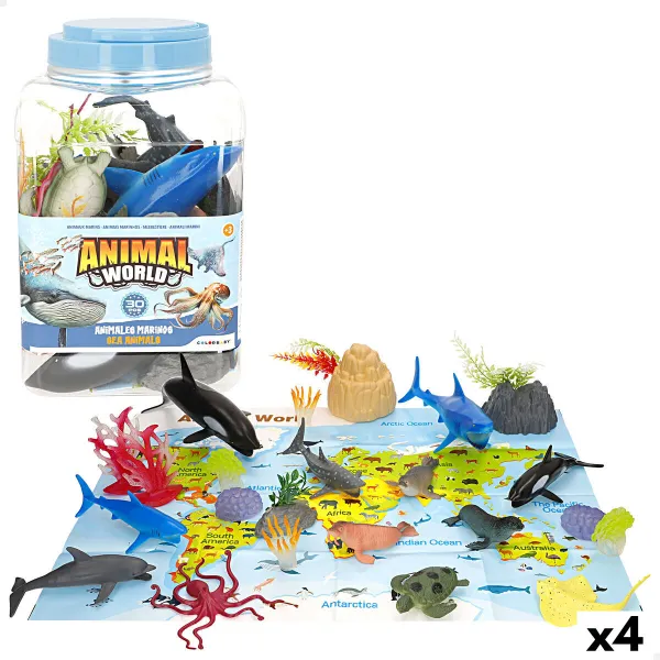 Animal figures Colorbaby Plastic 23 X 10 X 7 CM (4 Units)