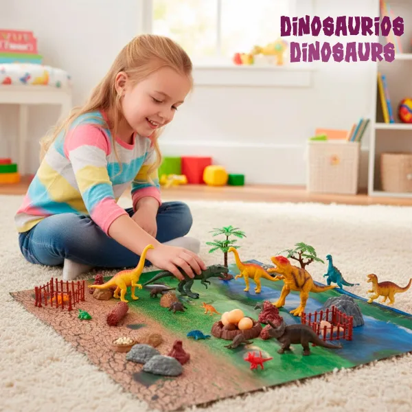 Setti dinosaurusta Colorbaby 20 x 12 x 7 cm 52 Kappaletta 4 osaa