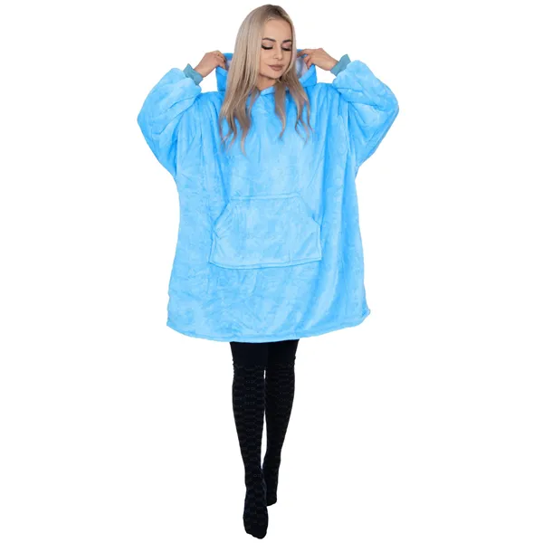 Oversized hoodie blanket Springos HA7319 sea blue