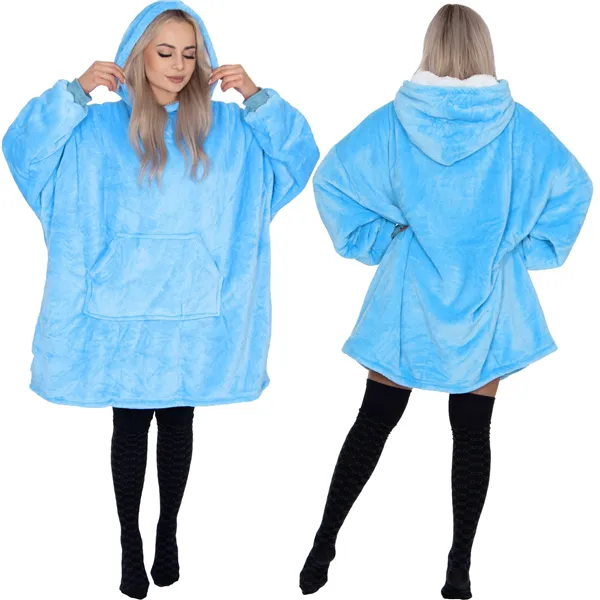 Oversized hoodie blanket Springos HA7319 sea blue