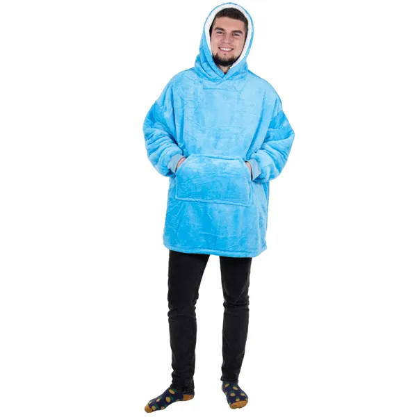 Oversized hoodie blanket Springos HA7319 sea blue