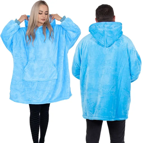 Oversized hoodie blanket Springos HA7319 sea blue