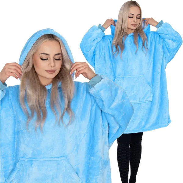 Oversized hoodie blanket Springos HA7319 sea blue