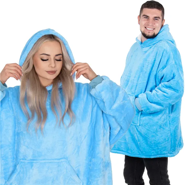 Oversized hoodie blanket Springos HA7319 sea blue