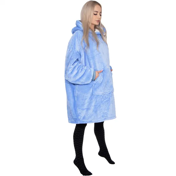 Oversized hoodie blanket Springos HA7320 light blue